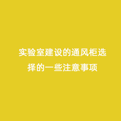實驗室建設(shè)的通風(fēng)柜選擇的一些注意事項